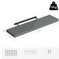 Wandplank Zwevend – MDF Glossy Grijs met Verborgen Beugel, 15kg Draagkracht