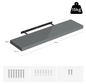 Wandplank Zwevend – MDF Glossy Grijs met Verborgen Beugel, 15kg Draagkracht
