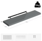 Wandplank Zwevend – MDF Glossy Grijs met Verborgen Beugel, 15kg Draagkracht