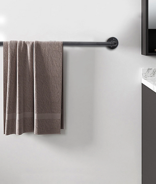 Industriële Handdoekhouder – Zwart Ijzeren Wandrek, 85 cm & 30 kg Draagkracht