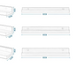 Set van 3 Witte Zwevende Wandplanken – MDF Fotolijst Rail