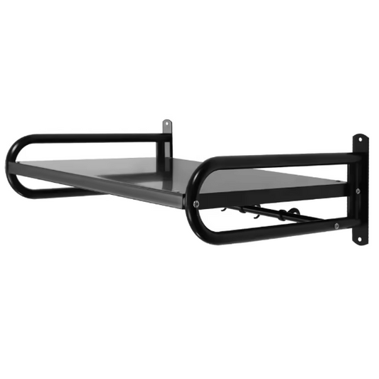 Wandplank Keuken 53 cm – Koolstofstaal Magnetronrek met 6 Haken, 30 kg Draagvermogen