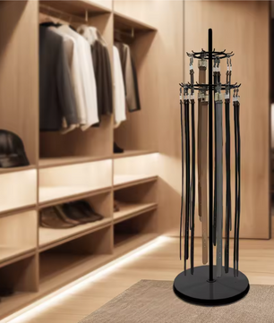 Staand Accessoire Rek – Zwart Metalen Standaard met 31 Haken, 168 cm