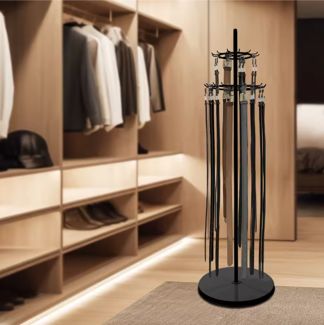 Staand Accessoire Rek – Zwart Metalen Standaard met 31 Haken, 168 cm
