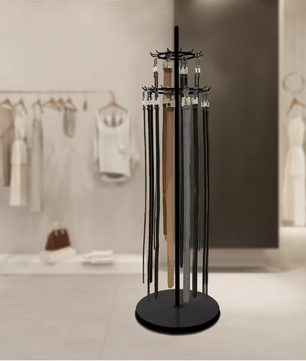 Staand Accessoire Rek – Zwart Metalen Standaard met 31 Haken, 168 cm