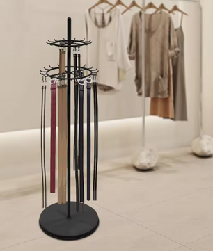 Staand Accessoire Rek – Zwart Metalen Standaard met 31 Haken, 168 cm