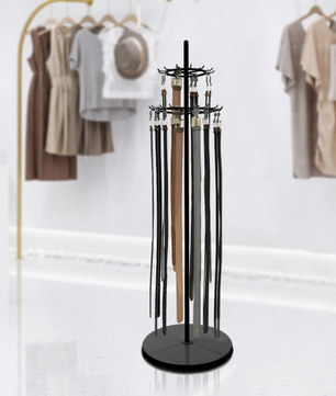 Staand Accessoire Rek – Zwart Metalen Standaard met 31 Haken, 168 cm
