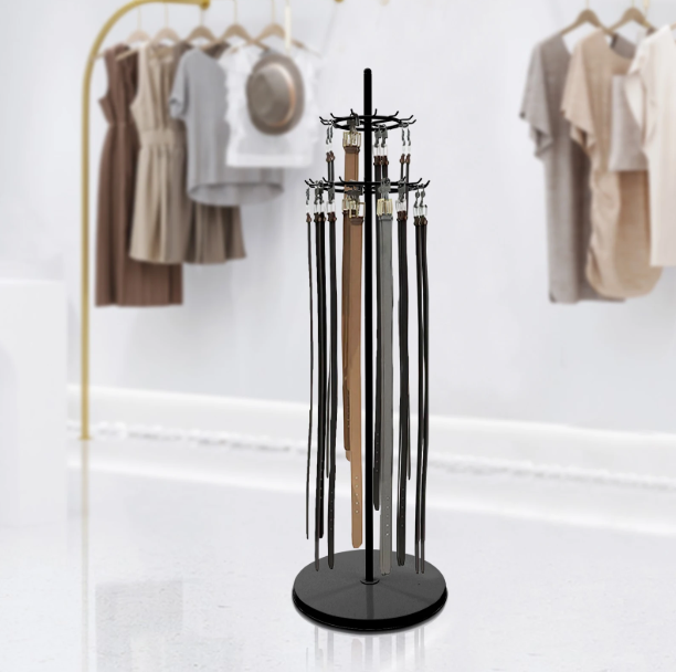 Staand Accessoire Rek – Zwart Metalen Standaard met 31 Haken, 168 cm