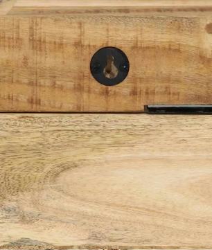 Wandkapstok van Massief Mangohout – Metalen Kapstokrek met Plank & 5 Haken