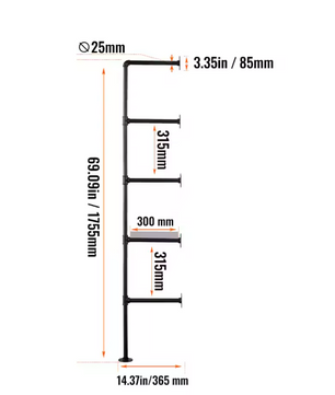 Industriële Wandplank met Pijpbeugel – Houten Opbergrek & Wandmontage, 3 Lagen