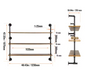 Industriële Wandplank met Pijpbeugel – Houten Opbergrek & Wandmontage, 3 Lagen