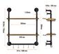 Industriële Wandplank met Pijpbeugel – Houten Opbergrek & Wandmontage, 3 Lagen