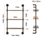 Industriële Wandplank met Pijpbeugel – Houten Opbergrek & Wandmontage, 3 Lagen