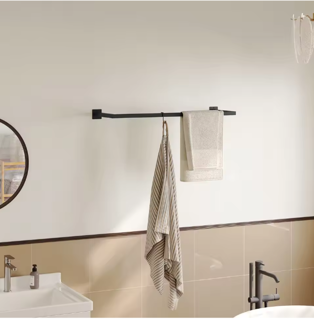 Industriële Wandkapstok Kledingrail – Zwart Metaal, 50 kg Draagkracht