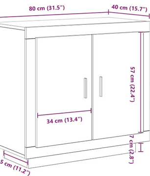 Modern Dressoir met Strak Design – Houten Opbergkast 80x40x75 cm