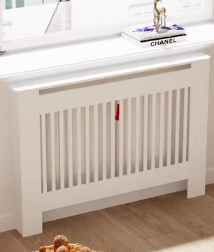 Witte Radiatorombouw – MDF Radiatorkast met Modern Roosterdesign