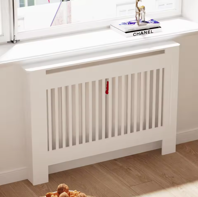 Witte Radiatorombouw – MDF Radiatorkast met Modern Roosterdesign