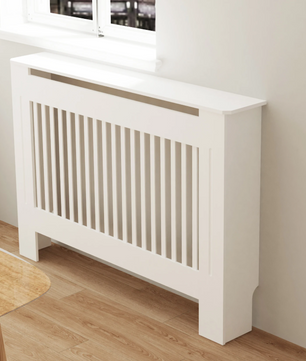 Witte Radiatorombouw – MDF Radiatorkast met Modern Roosterdesign