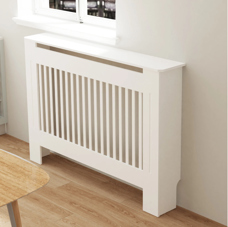 Witte Radiatorombouw – MDF Radiatorkast met Modern Roosterdesign
