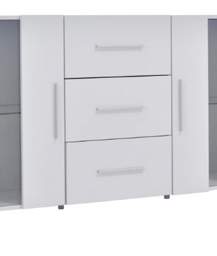 Moderne Witte Dressoirkast met LED-Verlichting – 140x35x70 cm