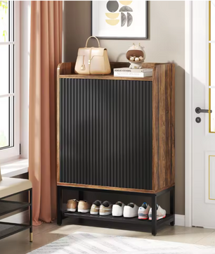 Moderne Schoenenkast met Deuren – 5-Lagen Houten Opbergkast