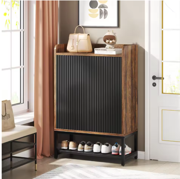 Moderne Schoenenkast met Deuren – 5-Lagen Houten Opbergkast