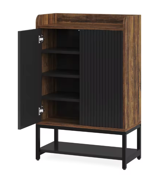 Moderne Schoenenkast met Deuren – 5-Lagen Houten Opbergkast