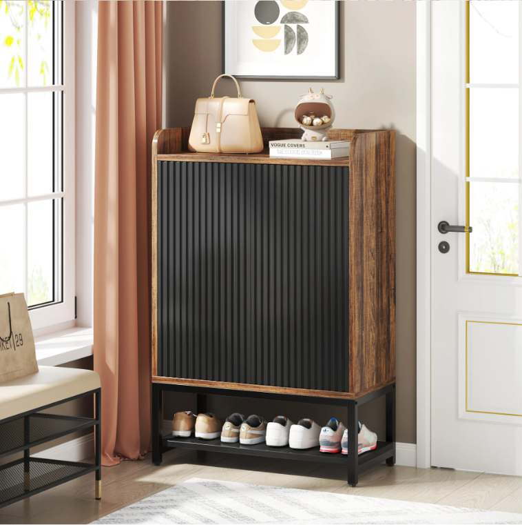 Moderne Schoenenkast met Deuren – 5-Lagen Houten Opbergkast