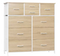 Industriële Ladekast met 8 Stoffen Lades – Metaal & Hout, 100x100x30 cm