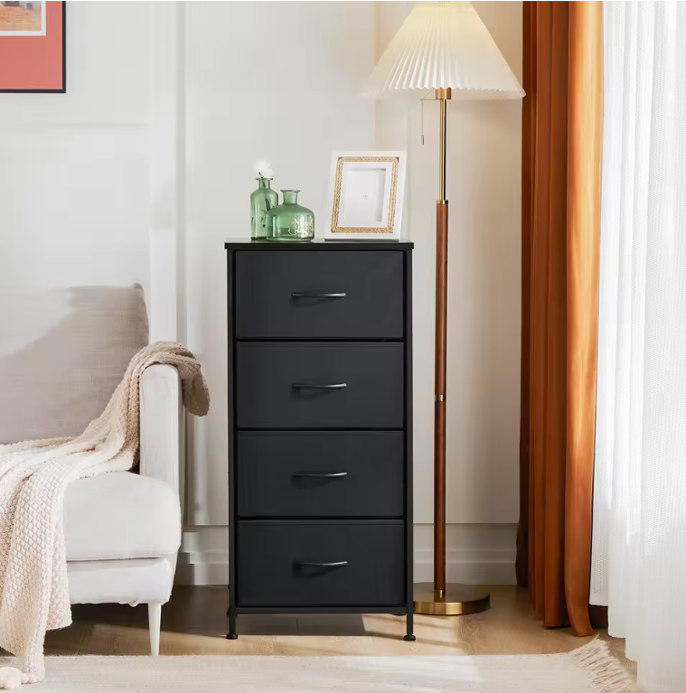 Moderne Stoffen Ladekast met 4 Lades – Staal & MDF, Ruimtebesparend