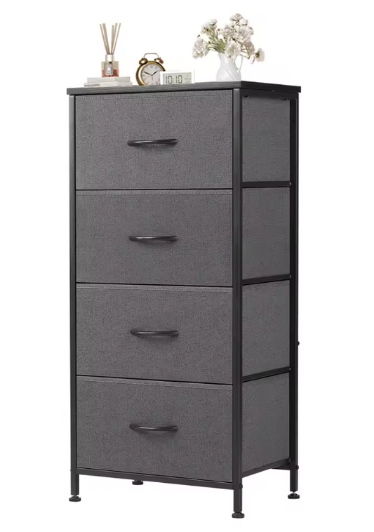 Moderne Stoffen Ladekast met 4 Lades – Staal & MDF, Ruimtebesparend