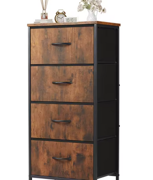 Moderne Stoffen Ladekast met 4 Lades – Staal & MDF, Ruimtebesparend