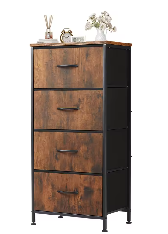 Moderne Stoffen Ladekast met 4 Lades – Staal & MDF, Ruimtebesparend