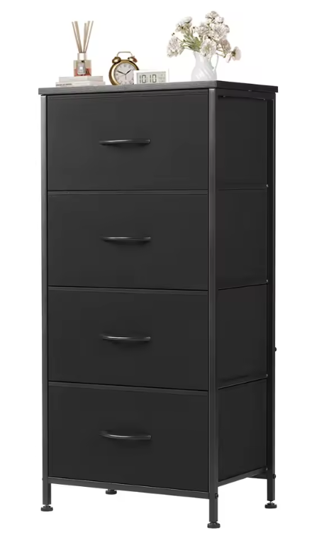 Moderne Stoffen Ladekast met 4 Lades – Staal & MDF, Ruimtebesparend