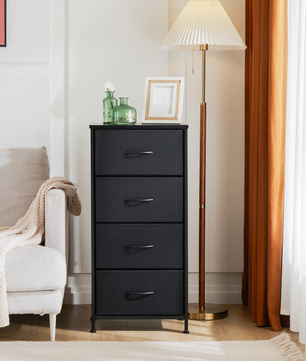 Moderne Stoffen Ladekast met 4 Lades – Staal & MDF, Ruimtebesparend