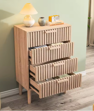 Houten Ladekast met 4 Lades – Opbergkast & Dressoir 60x34x91 cm