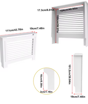 Witte Radiatorombouw met Horizontale Lamellen – MDF Kast & Plank