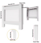 Witte Radiatorombouw – MDF Kast met Lamellen & Plank, 92 cm