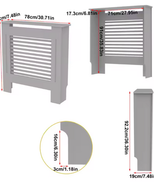 Witte Radiatorombouw – MDF Kast met Lamellen & Plank, 92 cm