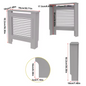 Witte Radiatorombouw – MDF Kast met Lamellen & Plank, 92 cm