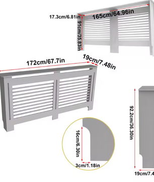 Witte Radiatorombouw – MDF Kast met Lamellen & Plank, 92 cm