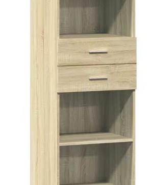 Hoge Kast Sonoma Eiken – Moderne Opbergkast 50x42,5x124 cm voor Woonkamer of Kantoor