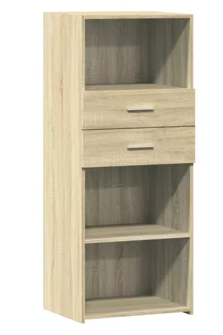 Hoge Kast Sonoma Eiken – Moderne Opbergkast 50x42,5x124 cm voor Woonkamer of Kantoor