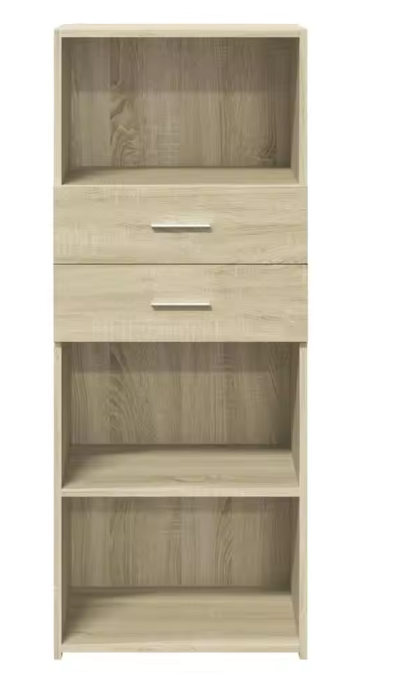 Hoge Kast Sonoma Eiken – Moderne Opbergkast 50x42,5x124 cm voor Woonkamer of Kantoor