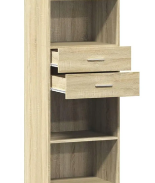 Hoge Kast Sonoma Eiken – Moderne Opbergkast 50x42,5x124 cm voor Woonkamer of Kantoor