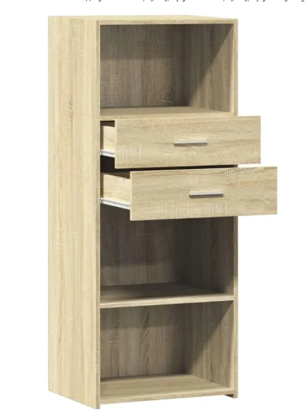 Hoge Kast Sonoma Eiken – Moderne Opbergkast 50x42,5x124 cm voor Woonkamer of Kantoor