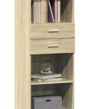 Hoge Kast Sonoma Eiken – Moderne Opbergkast 50x42,5x124 cm voor Woonkamer of Kantoor