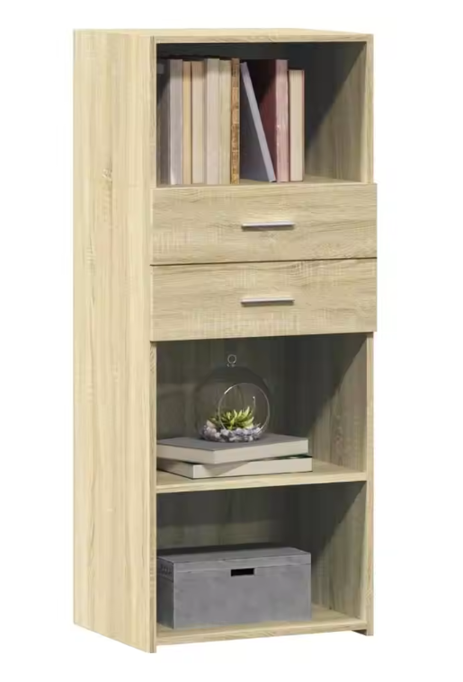 Hoge Kast Sonoma Eiken – Moderne Opbergkast 50x42,5x124 cm voor Woonkamer of Kantoor