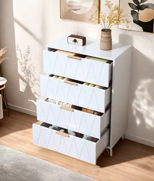 Moderne Ladekast met 4/6 Lades – Houten Opbergkast met Metalen Poten