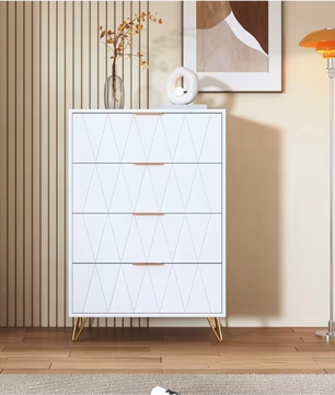 Moderne Ladekast met 4/6 Lades – Houten Opbergkast met Metalen Poten